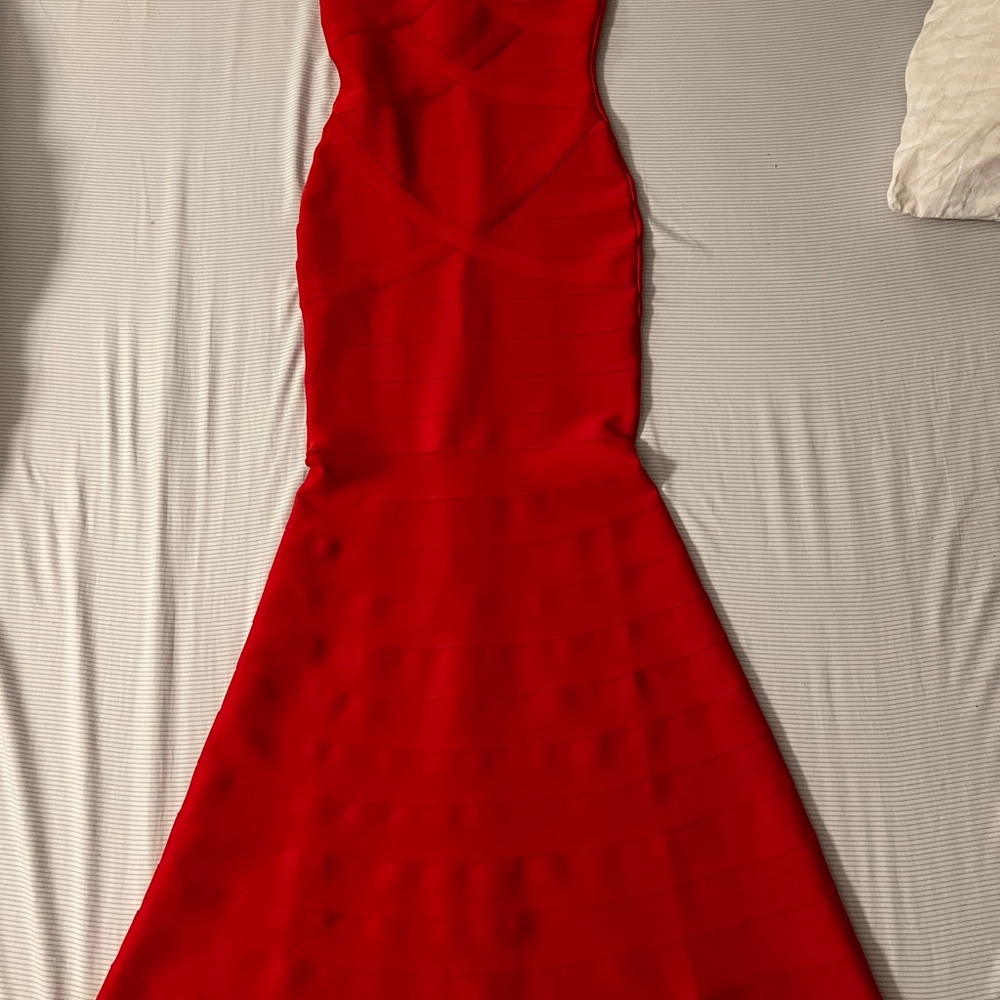 Elegant Red Bandage Evening Dress Vintage